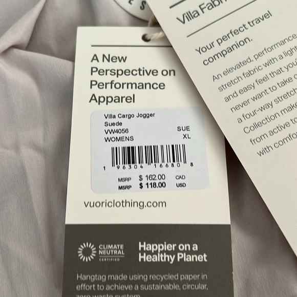 Vuori Villa Cargo Joggers - side pockets for hands and lower side cargo pockets - Picture 12 of 16